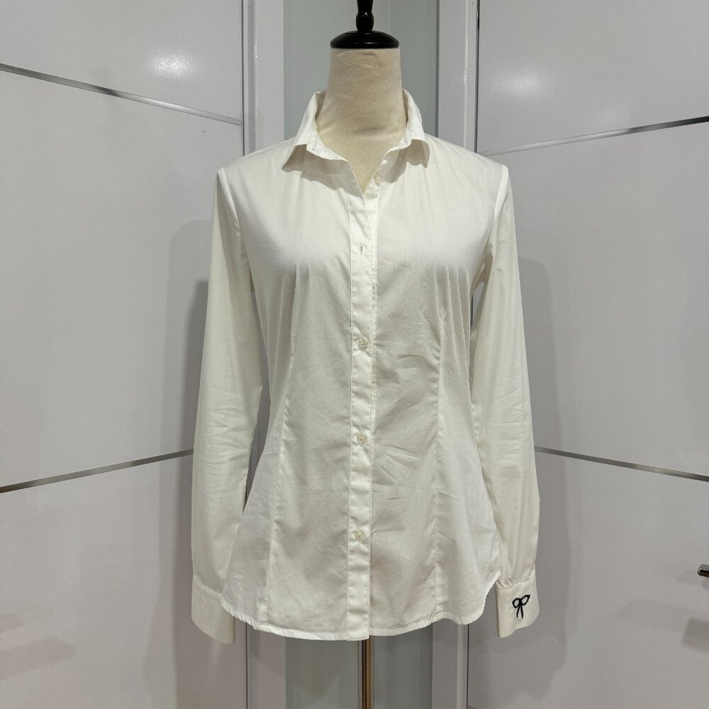Love Moschino White Slim Fit Long Sleeve Shirt Size USA 6/ IT 42